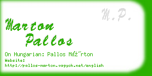 marton pallos business card